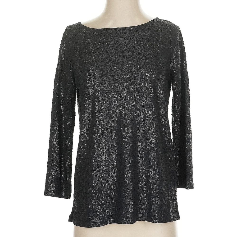 NWT J. Crew Black Sequin Blouse